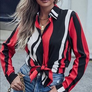 Button up long sleeve blouse